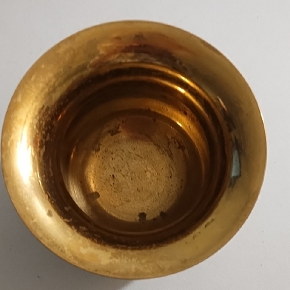 Brass Accent Vase with Flared Rim and Bulbous Design Vintage - Picture 5 of 8